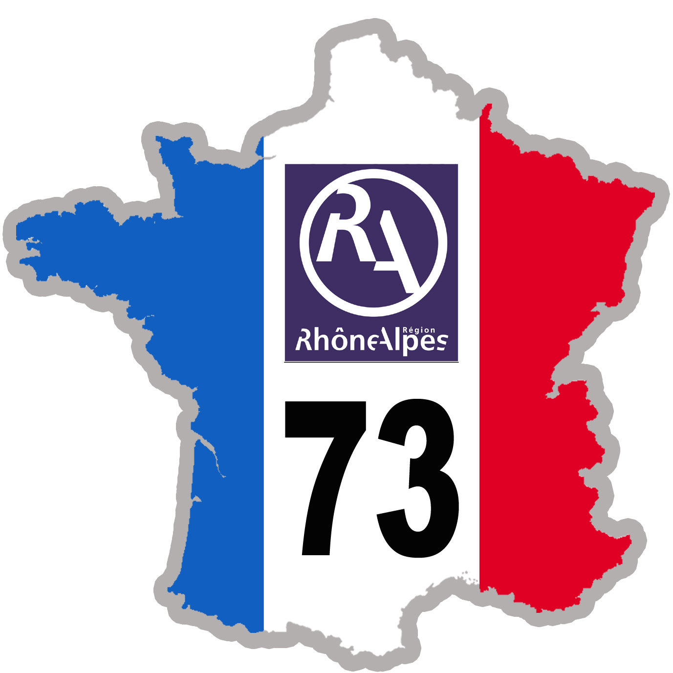 FRANCE 73 Rhône Alpes - 5x5cm - Sticker/autocollant