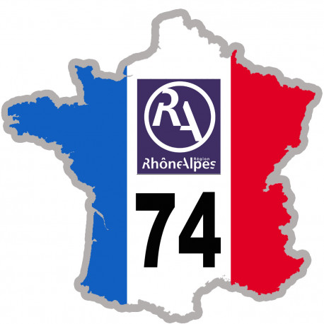 FRANCE 74 Rhône Alpes - 5x5cm - Sticker/autocollant