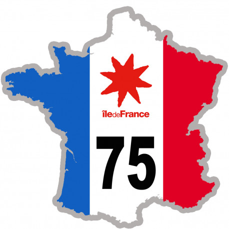 FRANCE 75 Ile de France - 20x20cm - Sticker/autocollant