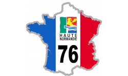 FRANCE 76 Haute Normandie - 5x5cm - Sticker/autocollant