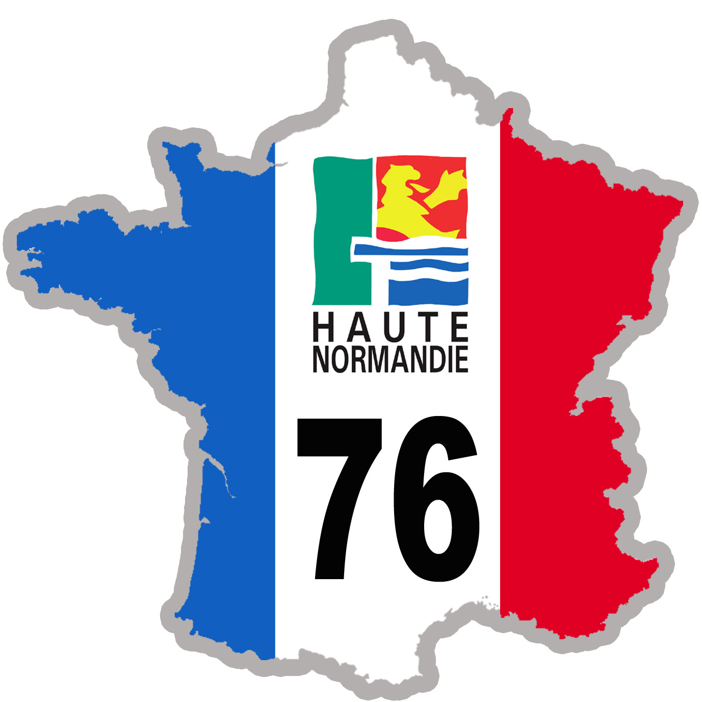 FRANCE 76 Haute Normandie - 20x20cm - Sticker/autocollant