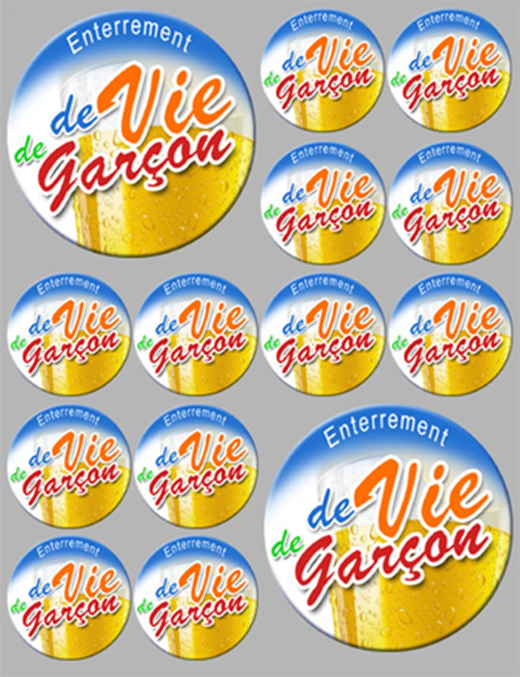 Enterrement de vie de garçon (2fois 9cm - 12fois 5cm) - Sticker/autocollant