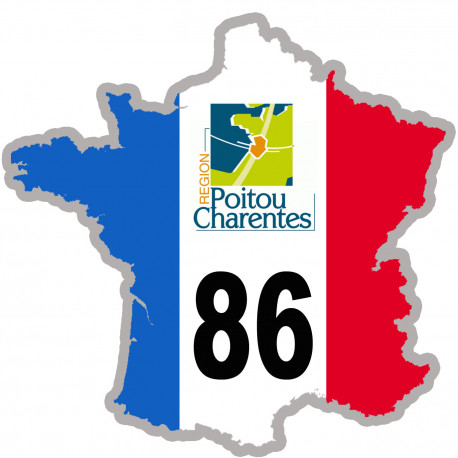 FRANCE 86 Poitou Charentes - 20x20cm - Sticker/autocollant