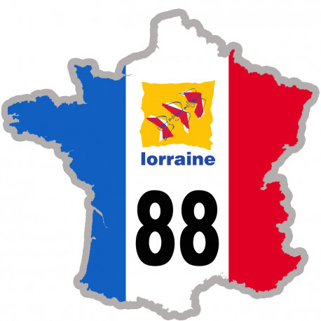 FRANCE 88 Région Lorraine - 5x5cm - Sticker/autocollant