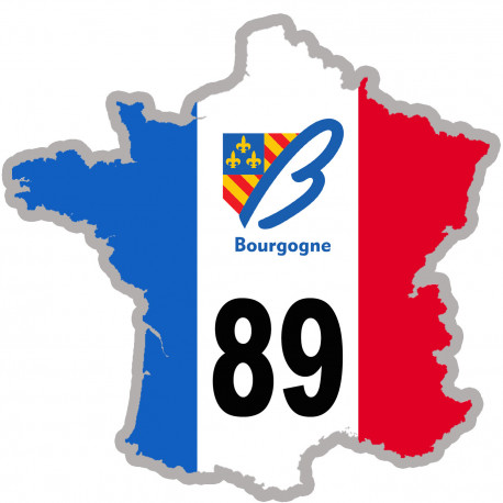 FRANCE 89 Bourgogne - 15x15cm - Sticker/autocollant