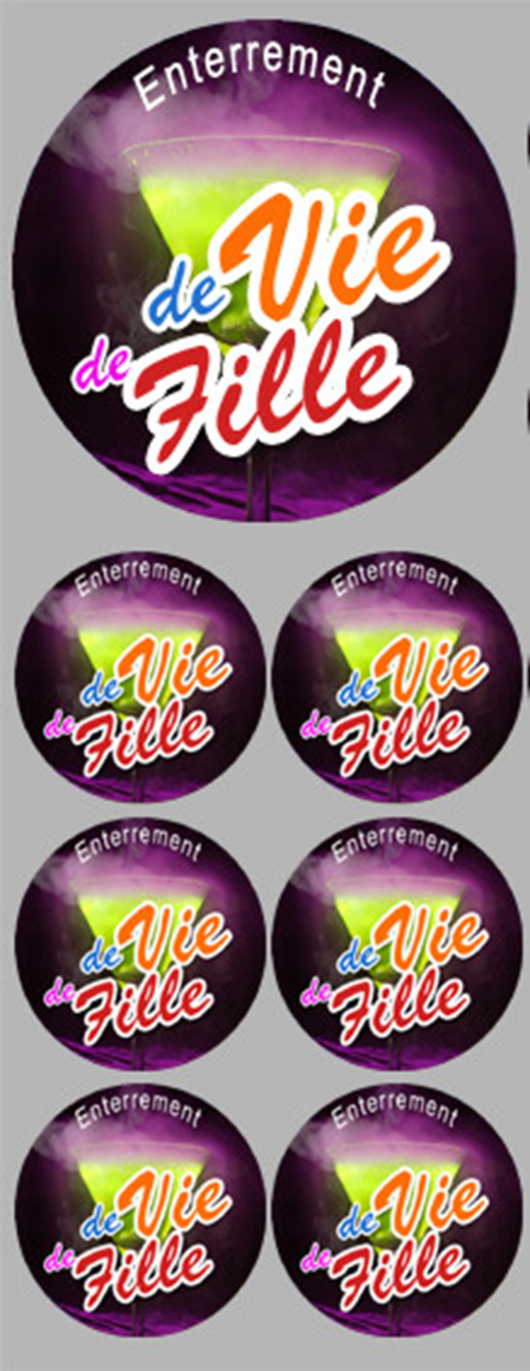 Enterrement de vie de fille (1fois 9cm - 6fois 5cm)  - Sticker/autocollant