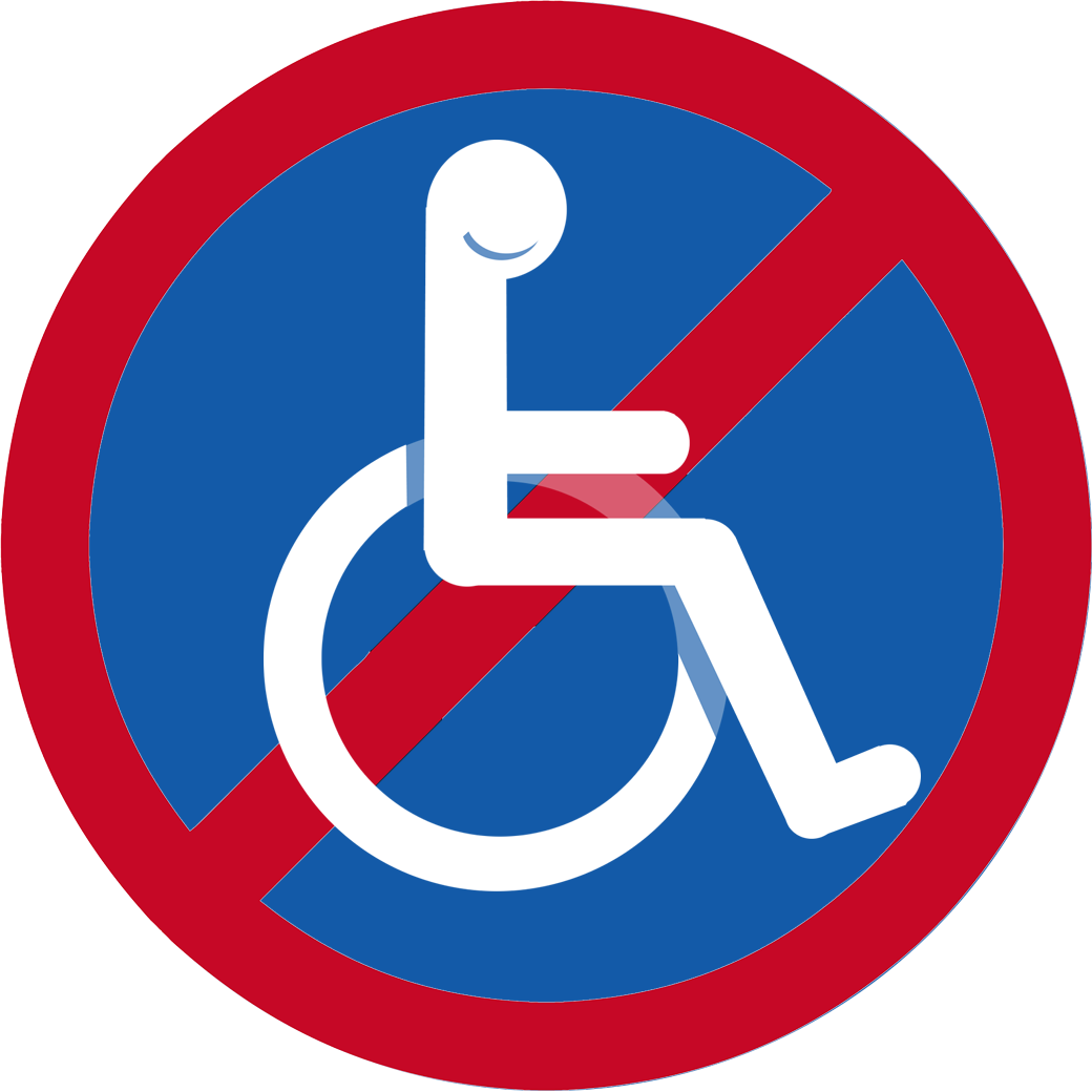 interdit handicapé moteur - 10cm - Sticker/autocollant