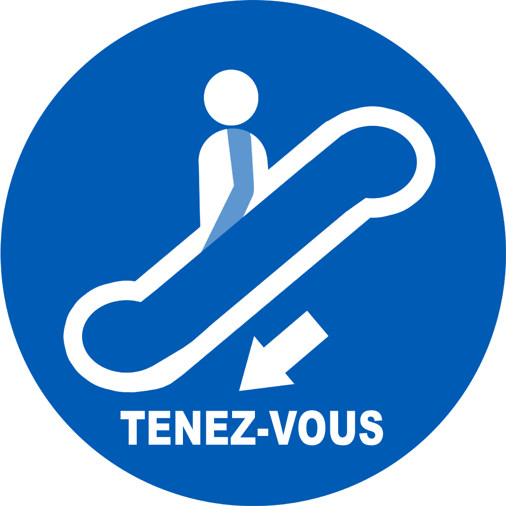 Escalateur descente tenez-vous - 10cm - Sticker/autocollant