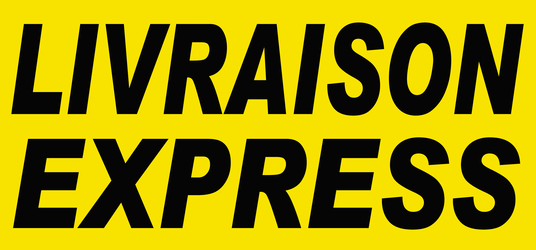 Livraison express jaune - 30x14 cm - Sticker/autocollant