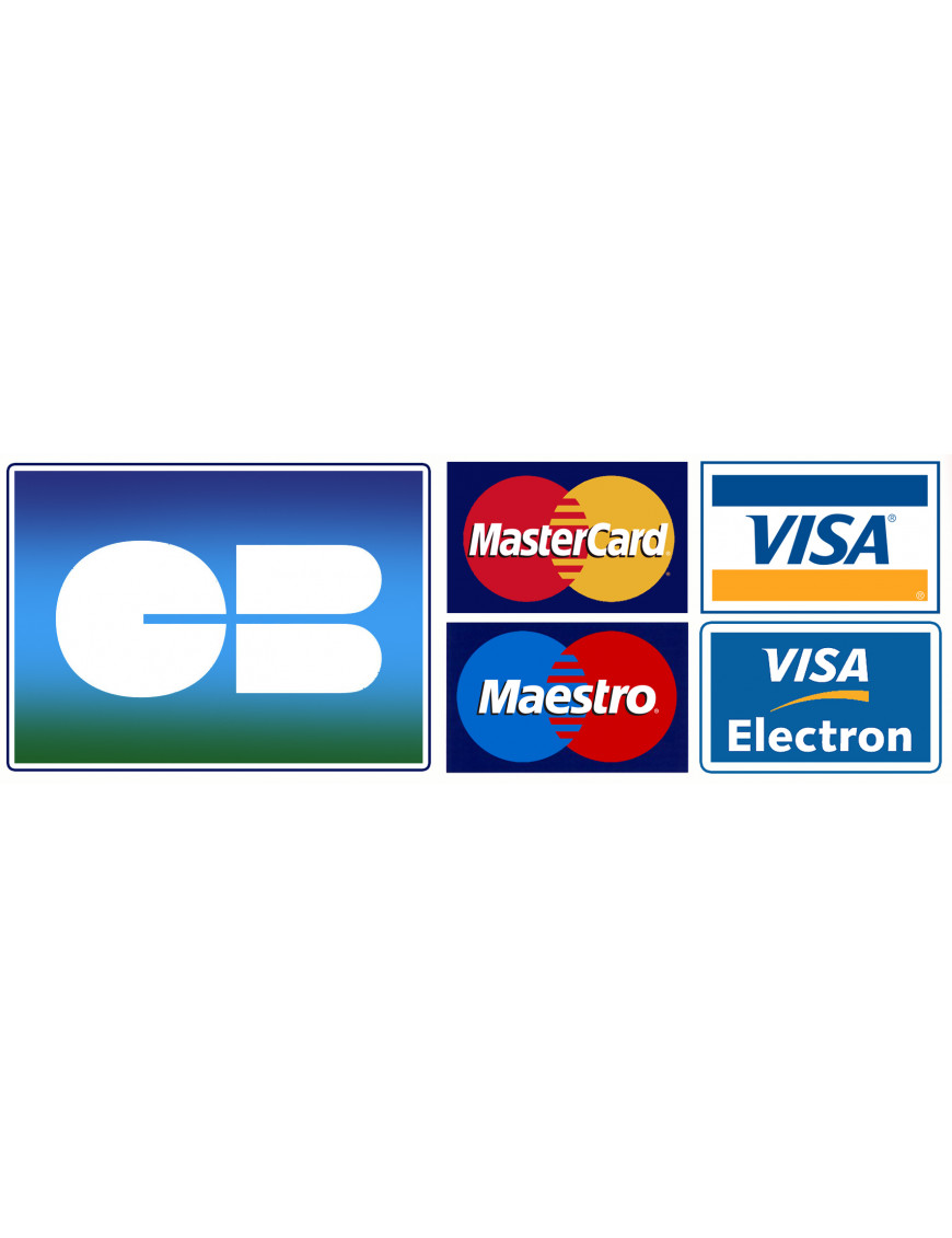 Paiement CB MASTERCARD/VISA/MAESTRO/ELECTRON - 30x10cm - Sticker/autocollant