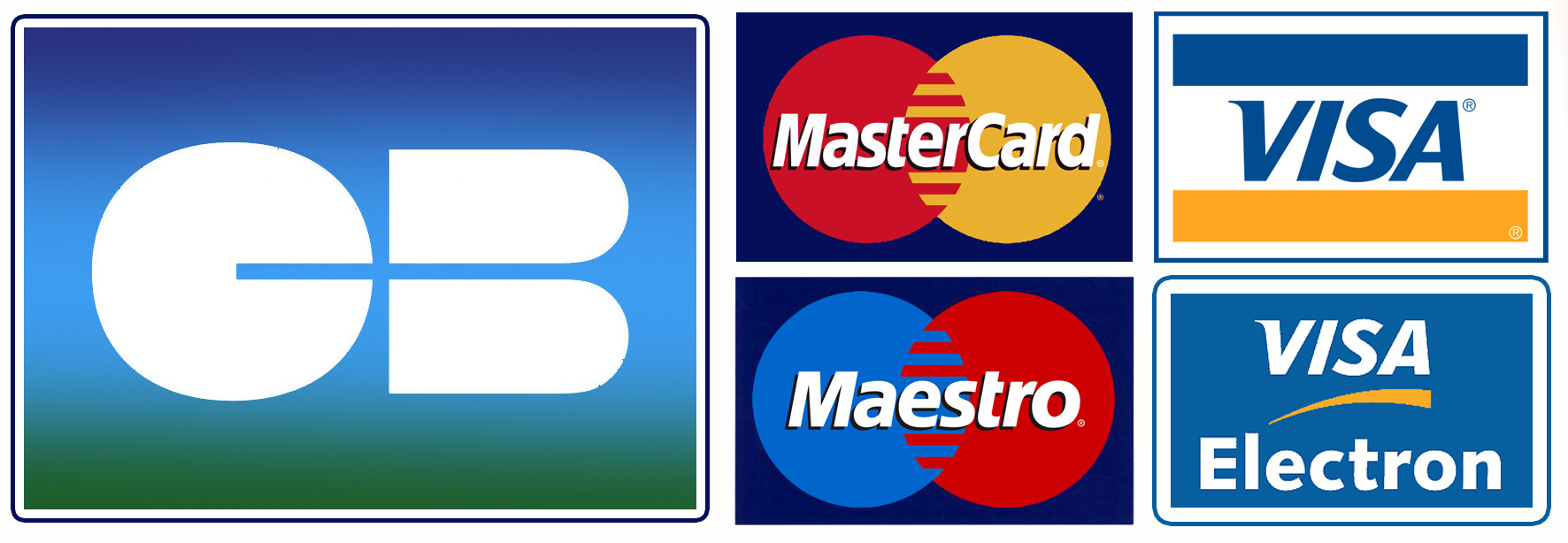 Paiement CB MASTERCARD/VISA/MAESTRO/ELECTRON - 30x10cm - Sticker/autocollant