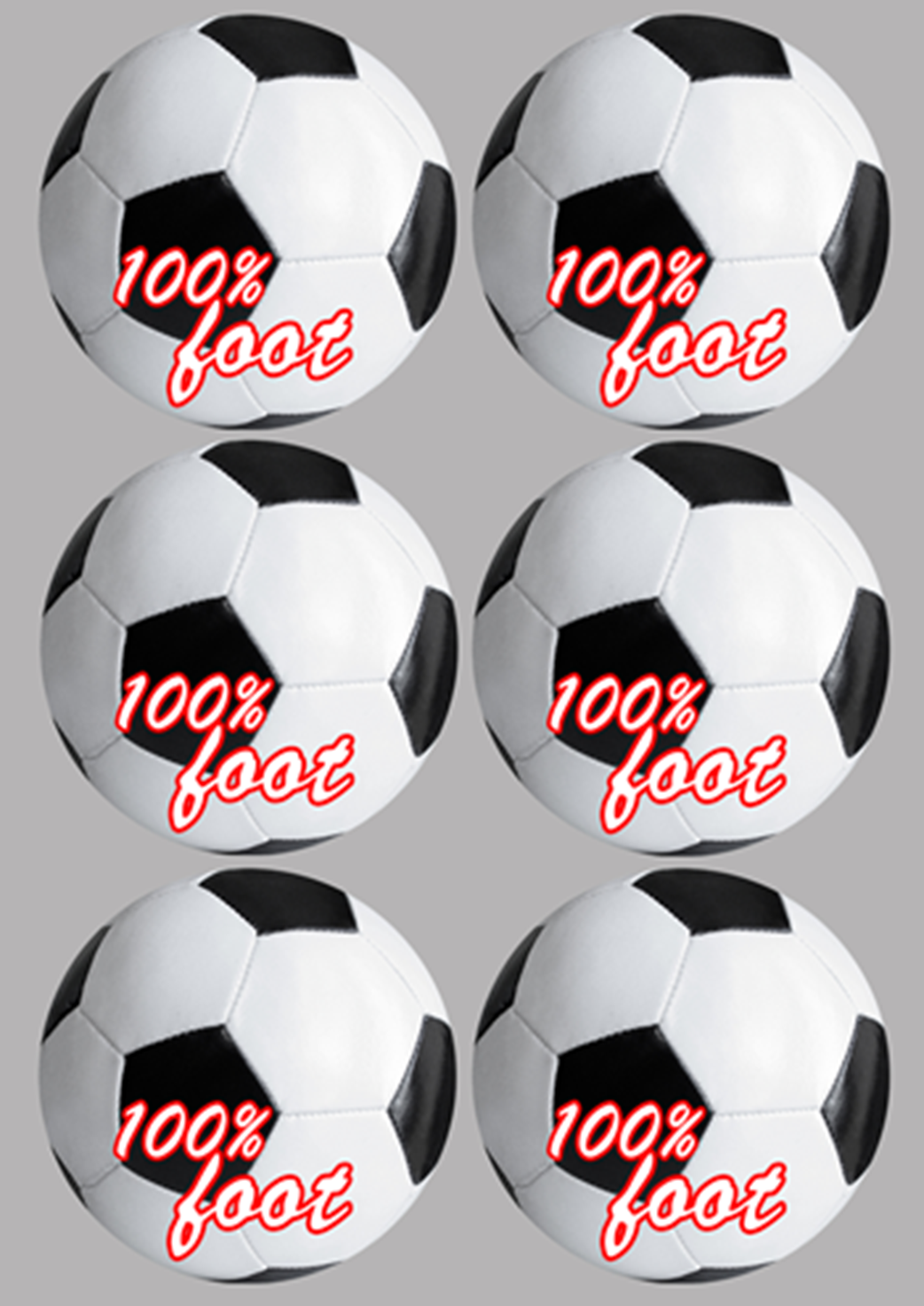 Football (6 fois 9 cm) - Sticker/autocollant