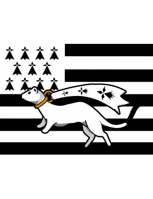 Drapeau Bretagne Hermine - 29x21cm - Sticker/autocollant