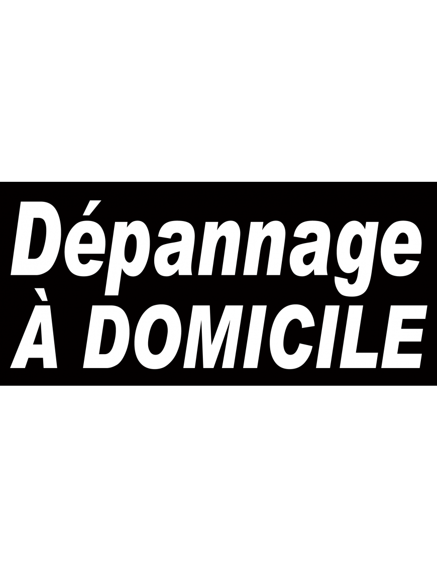 Dépannage à domicile noir - 30x14 cm - Sticker/autocollant