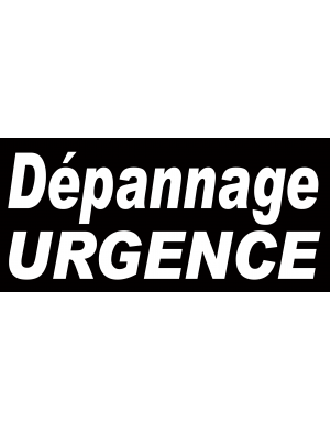 Dépannage urgence noir - 30x14 cm - Sticker/autocollant