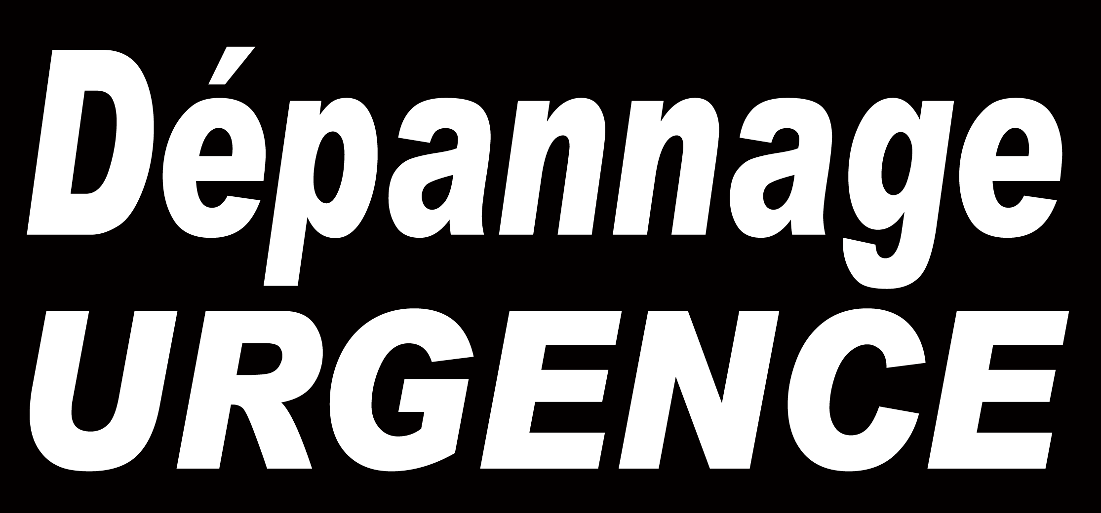 Dépannage urgence noir - 30x14 cm - Sticker/autocollant