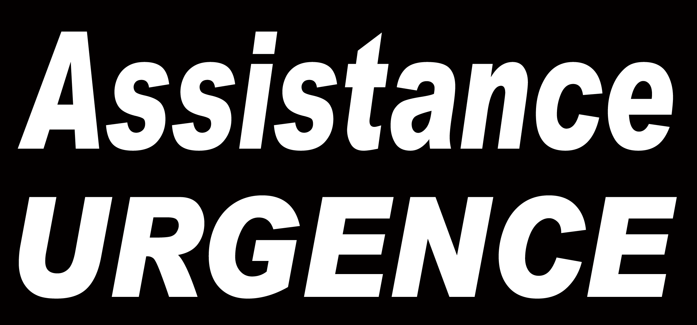 Assistance urgence noir - 30x14 cm - Sticker/autocollant