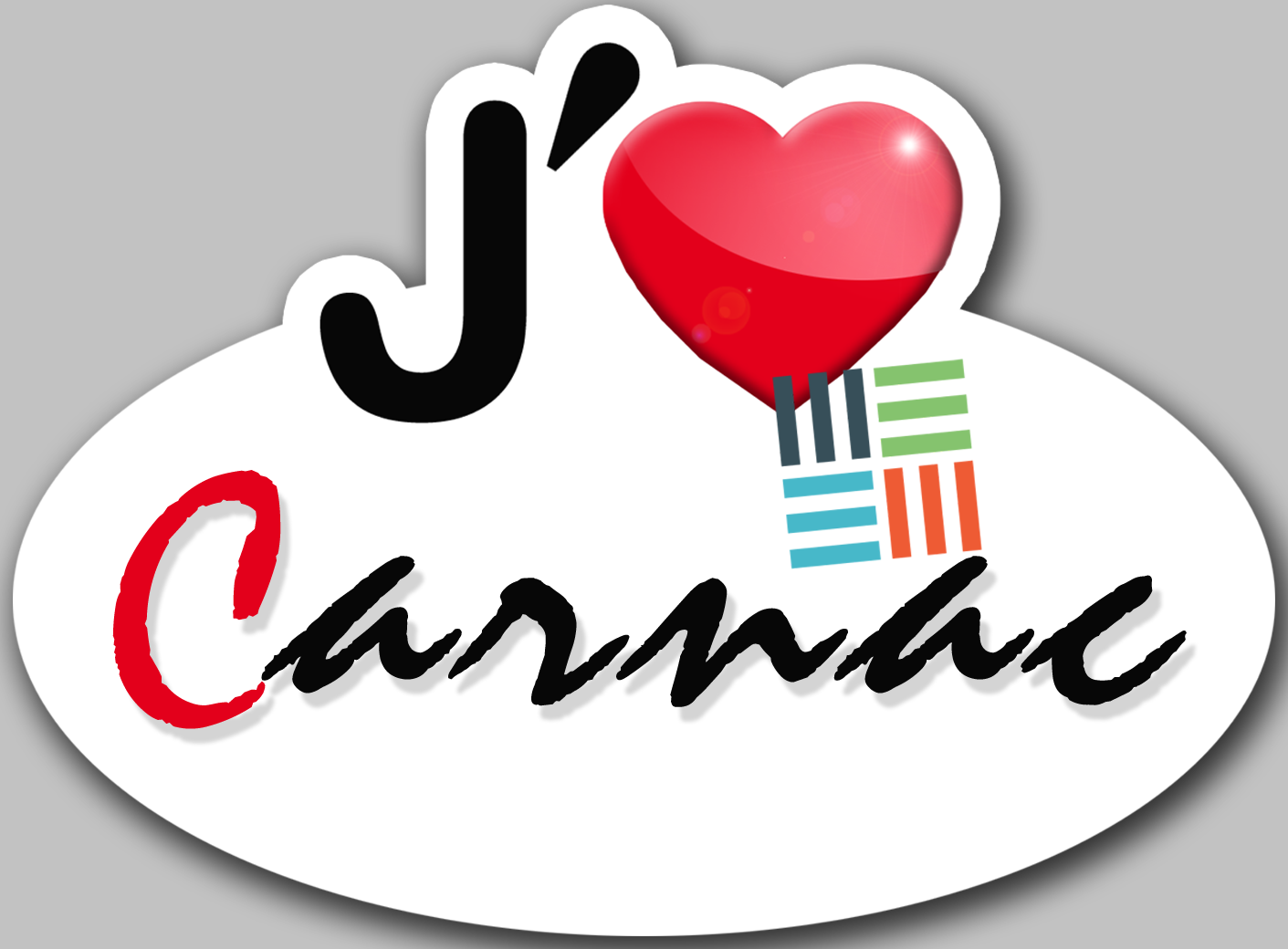 j'aime Carnac (15x11cm) - Sticker/autocollant