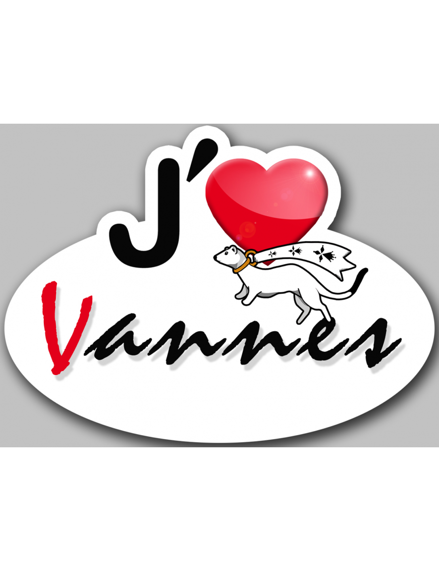 j'aime Vannes (15x11cm) - Sticker/autocollant