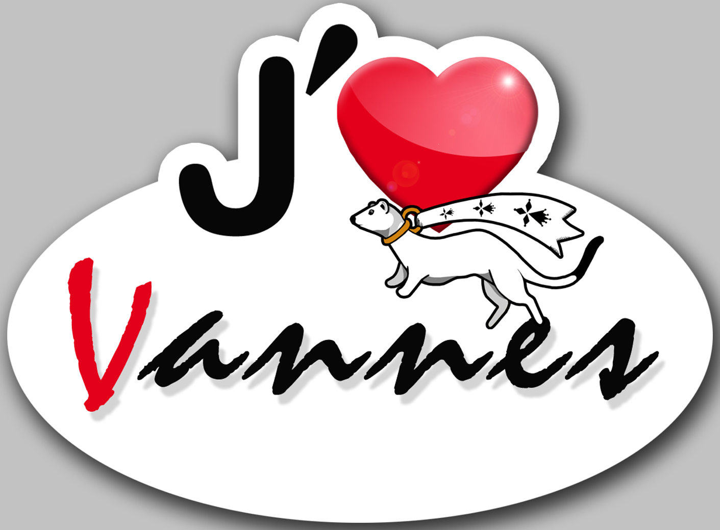 j'aime Vannes (15x11cm) - Sticker/autocollant