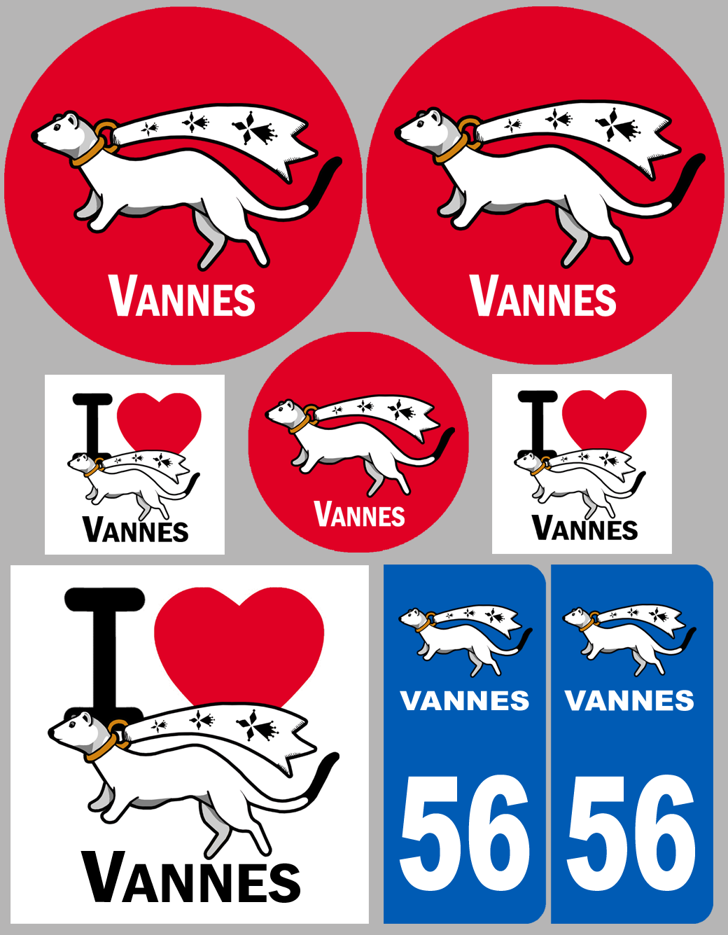 Vannes (8 autocollants variés) - Sticker/autocollant