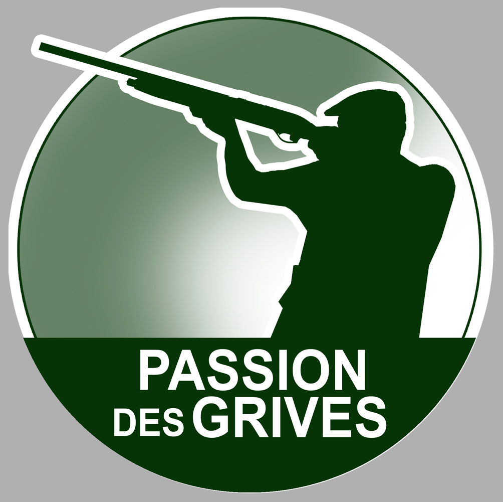 passion chasse des grives - 20cm - Sticker/autocollant