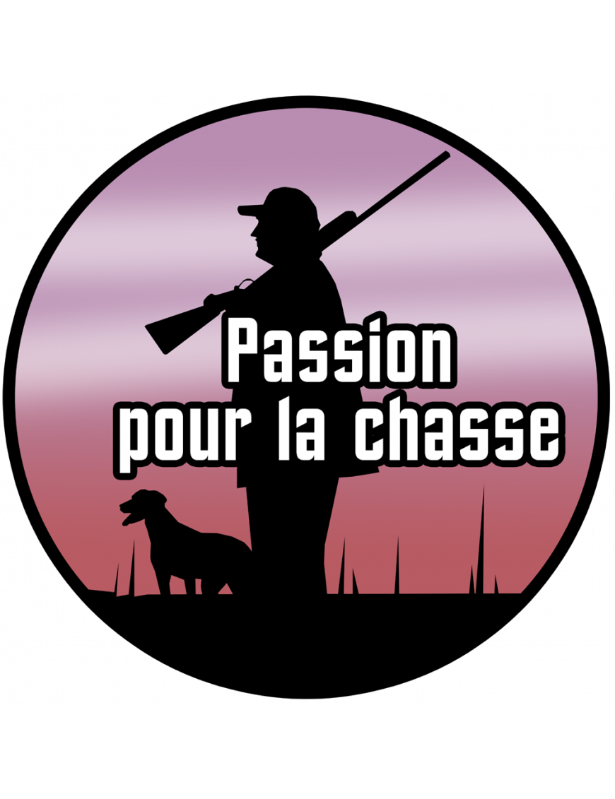 Passion de la chasse nature - 5cm - Sticker/autocollant