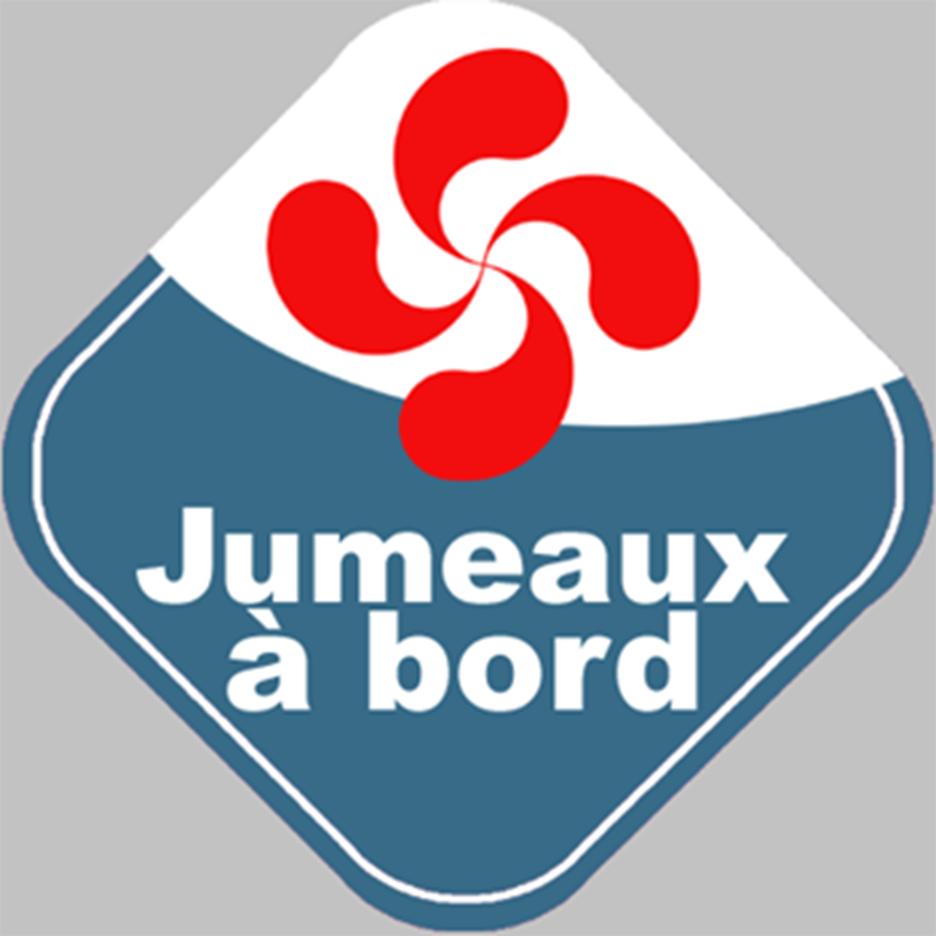 bébés à bord jumeaux basque - 15cm - Sticker/autocollant