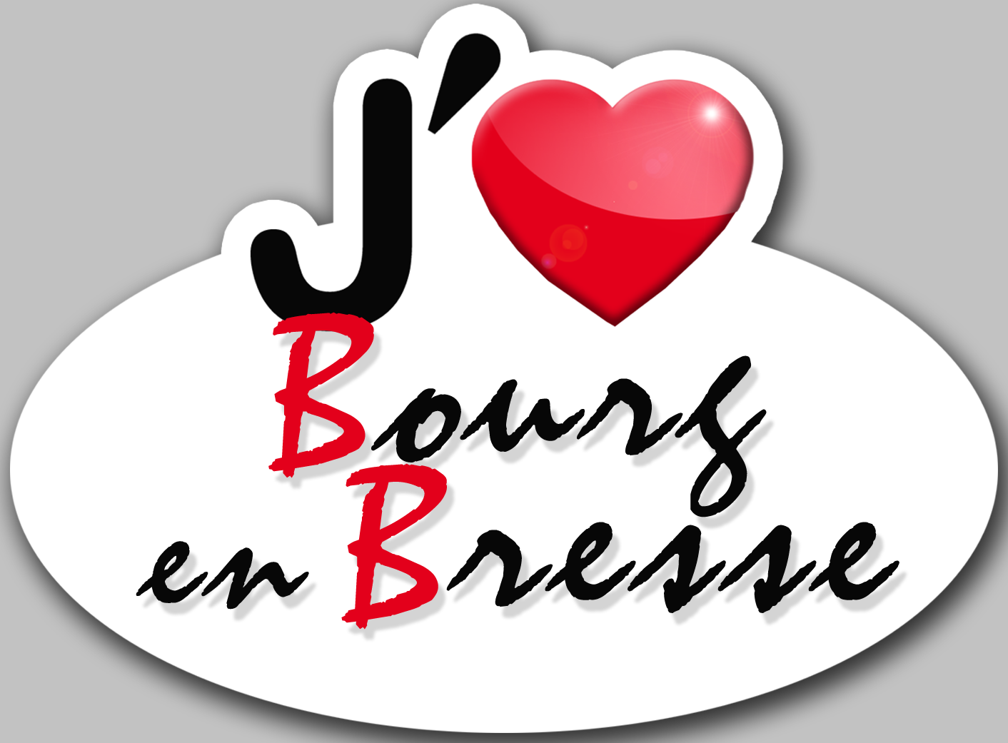 j'aime Bourg en Bresse (15x11cm) - Sticker/autocollant