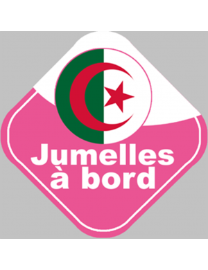 bébé à bord jumelles d'origine Algérienne - 10x10cm - Sticker/autocollant