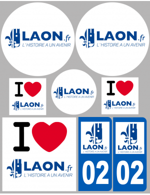 Laon (8 autocollants variés) - Sticker/autocollant