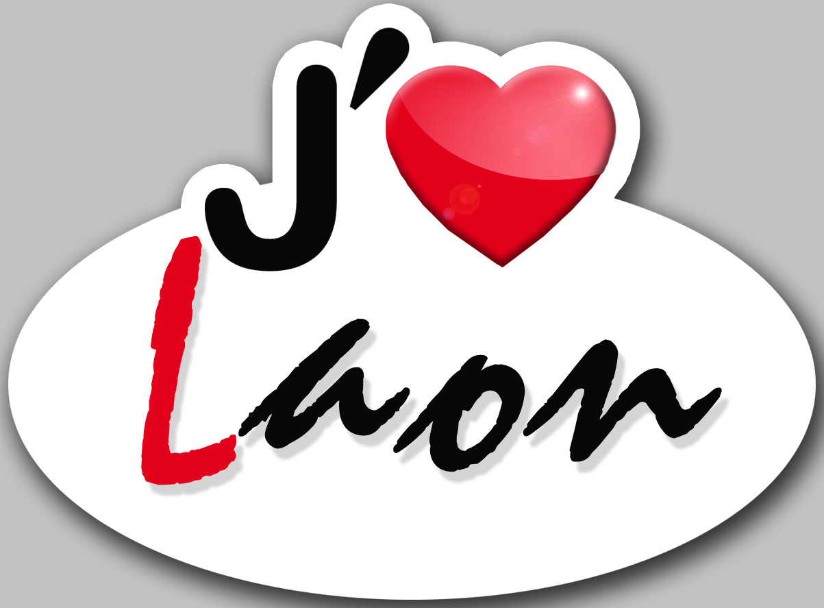 j'aime Laon (15x11cm) - Sticker/autocollant