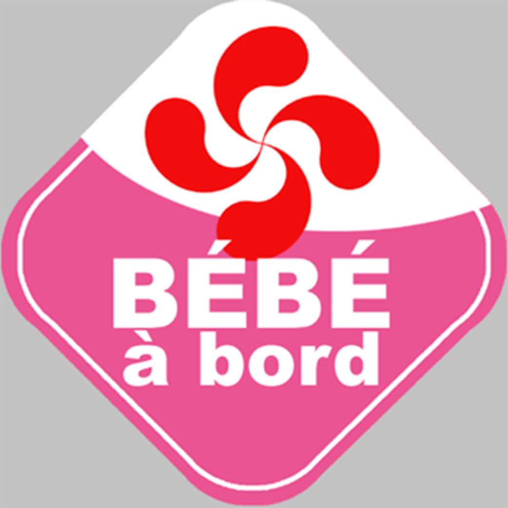 bébé à bord fille Basque - 15cm - Sticker/autocollant