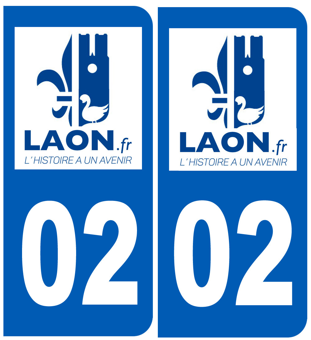 immatriculation 02 Laon - Sticker/autocollant