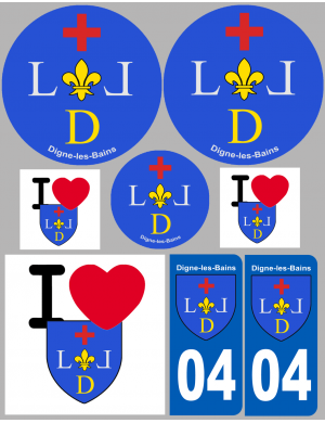 Digne-les-Bains (8 autocollants variés) - Sticker/autocollant