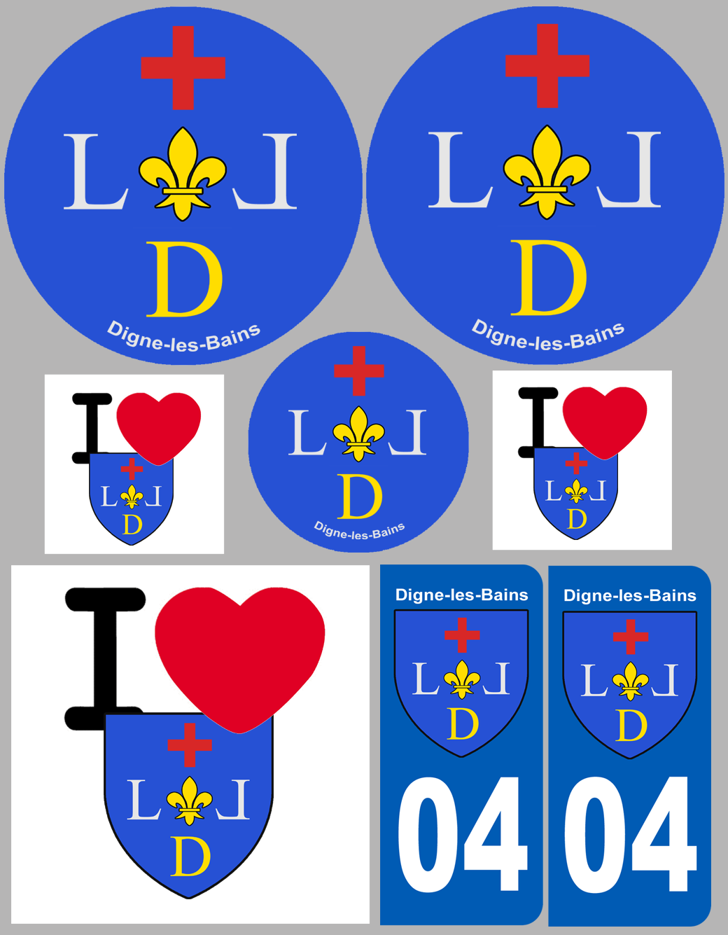 Digne-les-Bains (8 autocollants variés) - Sticker/autocollant