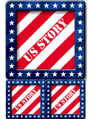 USA Story carré (1fois 19,5cm - 2fois 9cm) - Sticker/autocollant