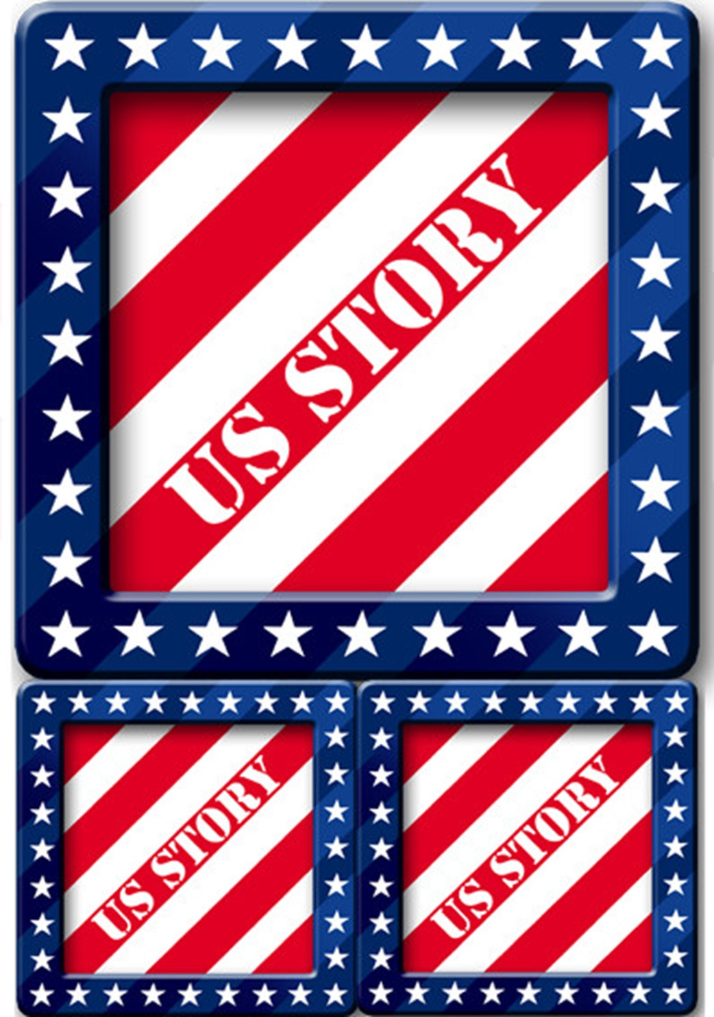 USA Story carré (1fois 19,5cm - 2fois 9cm) - Sticker/autocollant