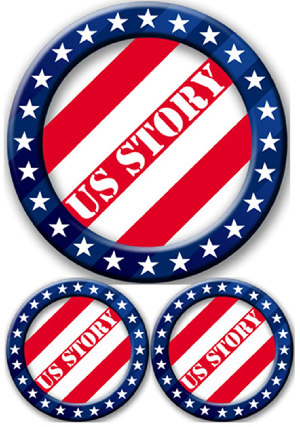 USA Story (1 fois 19,5cm & 2 fois 9cm) - Sticker/autocollant