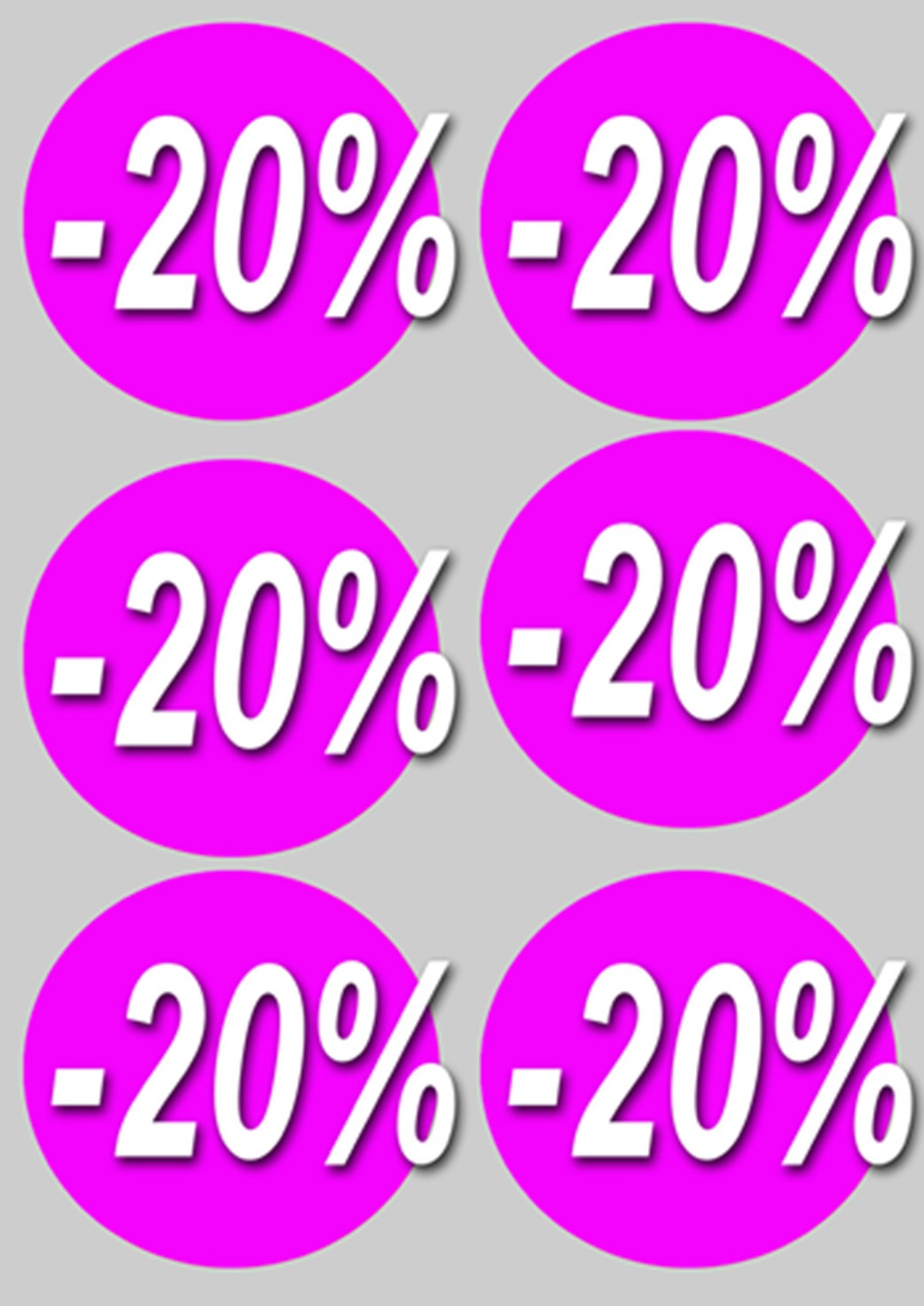 Soldes remise 20% rond (6 fois 10cm) - Sticker/autocollant