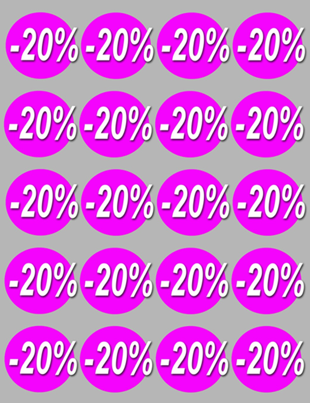 Soldes remise 20% rond (20 fois 5cm) - Sticker/autocollant