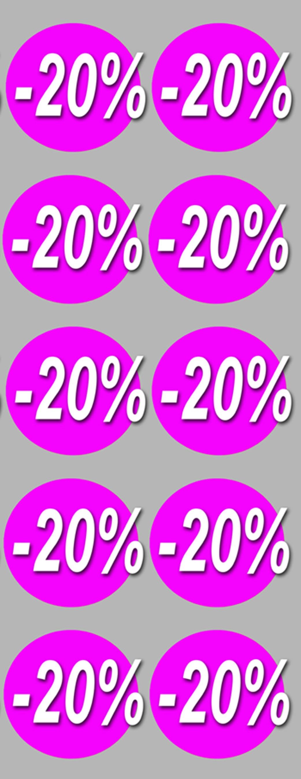 Soldes remise 20% rond (10 fois 5cm) - Sticker/autocollant