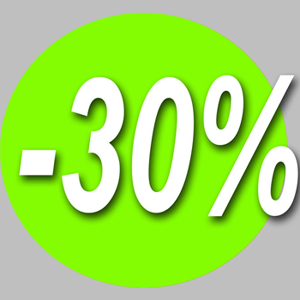 Soldes remise 30% rond (20cm) - Sticker/autocollant