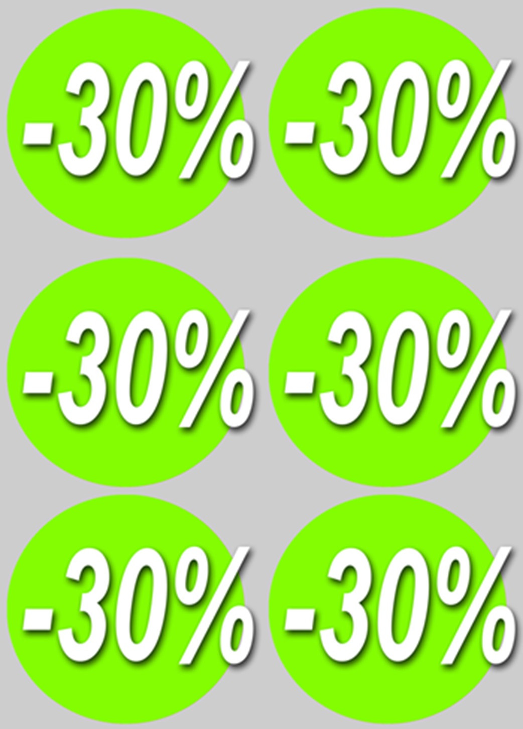 Soldes remise 30% rond (6 fois 10cm) - Sticker/autocollant