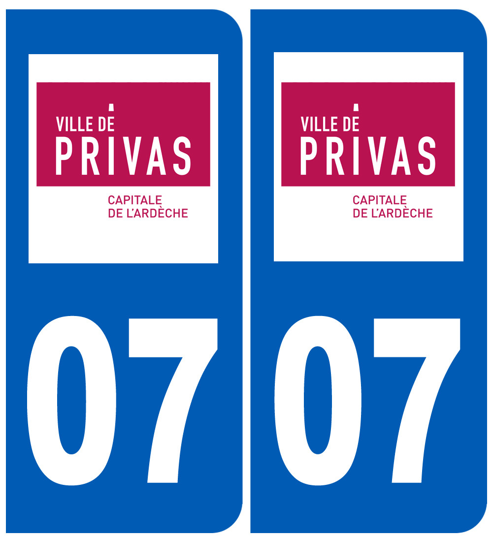 immatriculation 07 Privas - Sticker/autocollant