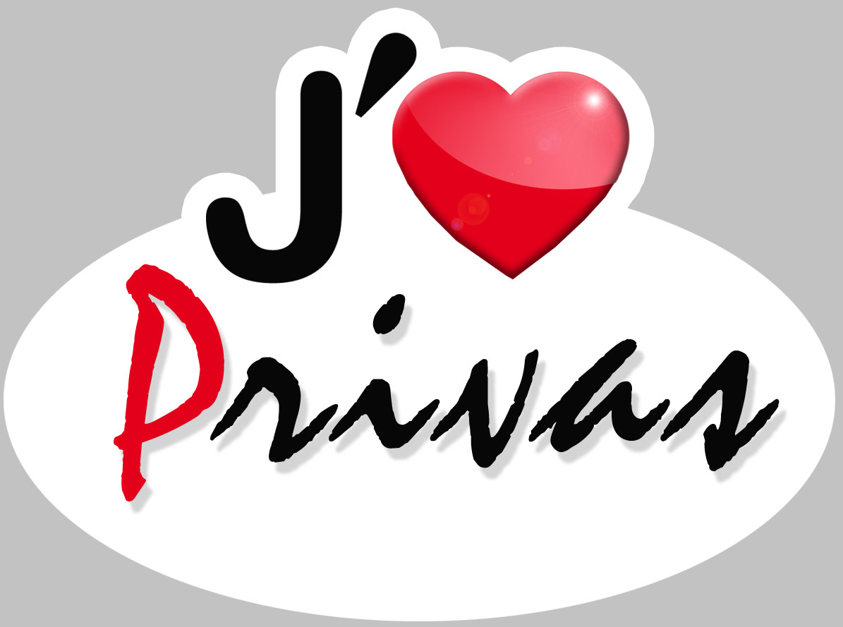 j'aime Privas (5x3.7cm) - Sticker/autocollant