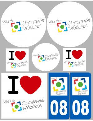 Charleville-Mézières (8 autocollants variés) - Sticker/autocollant