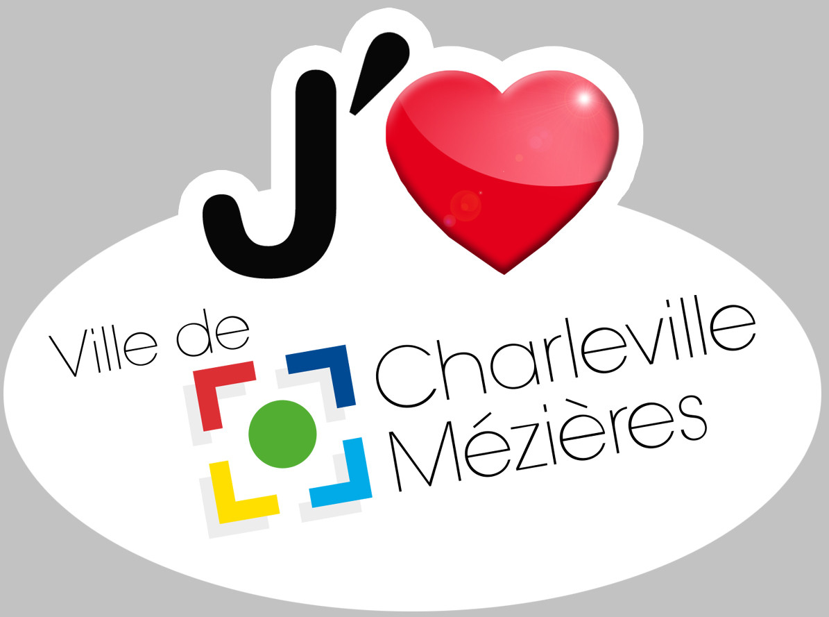 j'aime Charleville-Mézières (5x3.7cm) - Sticker/autocollant