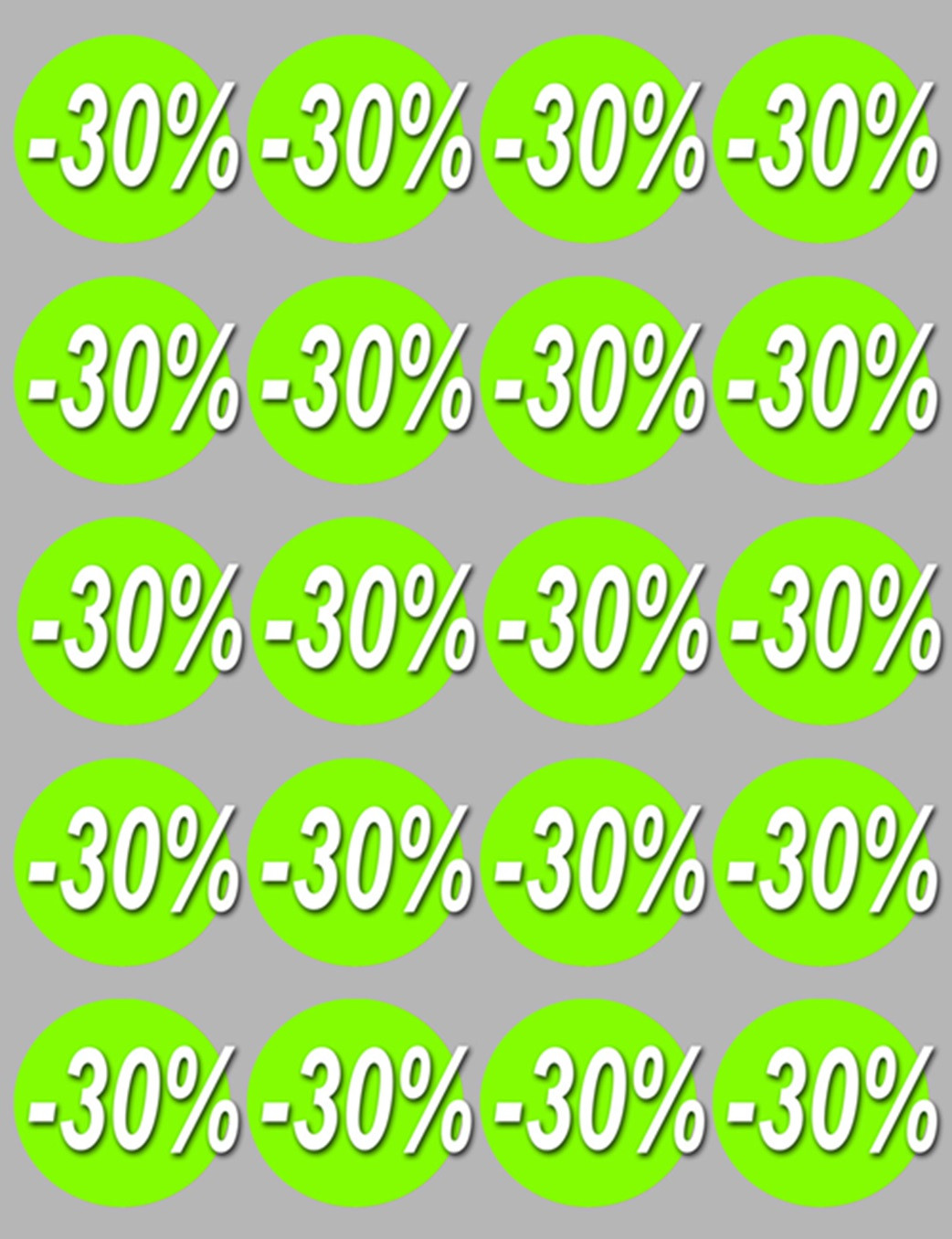 Soldes remise 30% rond (20 fois 5cm) - Sticker/autocollant