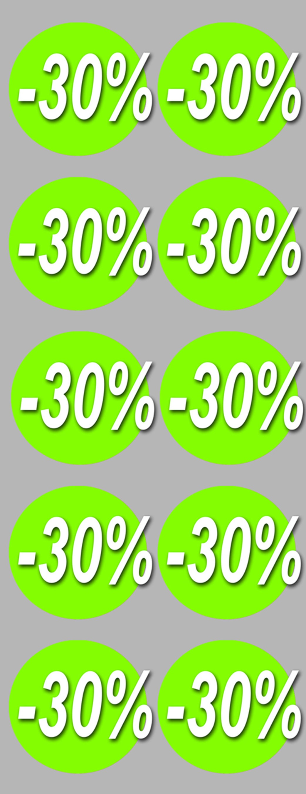 Soldes remise 30% rond (10 fois 5cm) - Sticker/autocollant